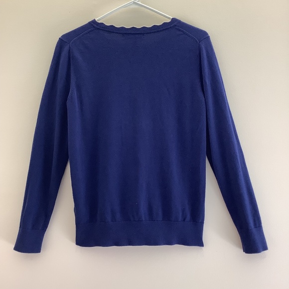 Banana Republic Blue Scalloped Neck Sweater - Picture 3 of 4